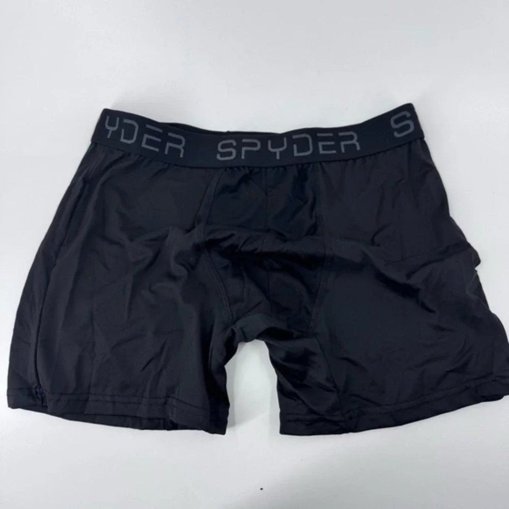 Spyder Mens Performance Boxer Briefs Black Stretch Elastic Waistband Size Medium